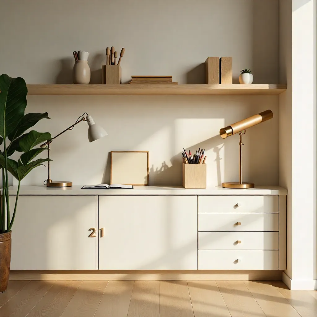 Minimalist desk setup with natural light and workspace essentials