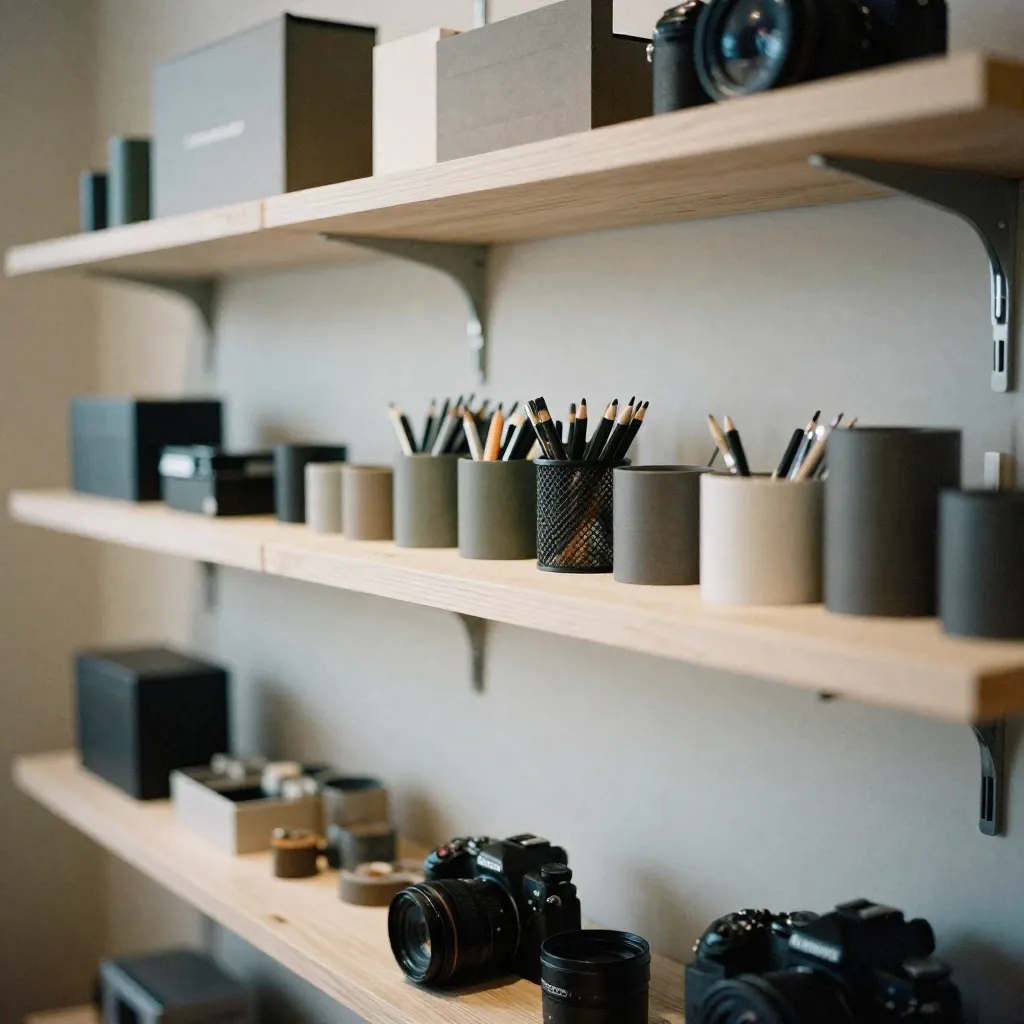 Natural wood workspace elements