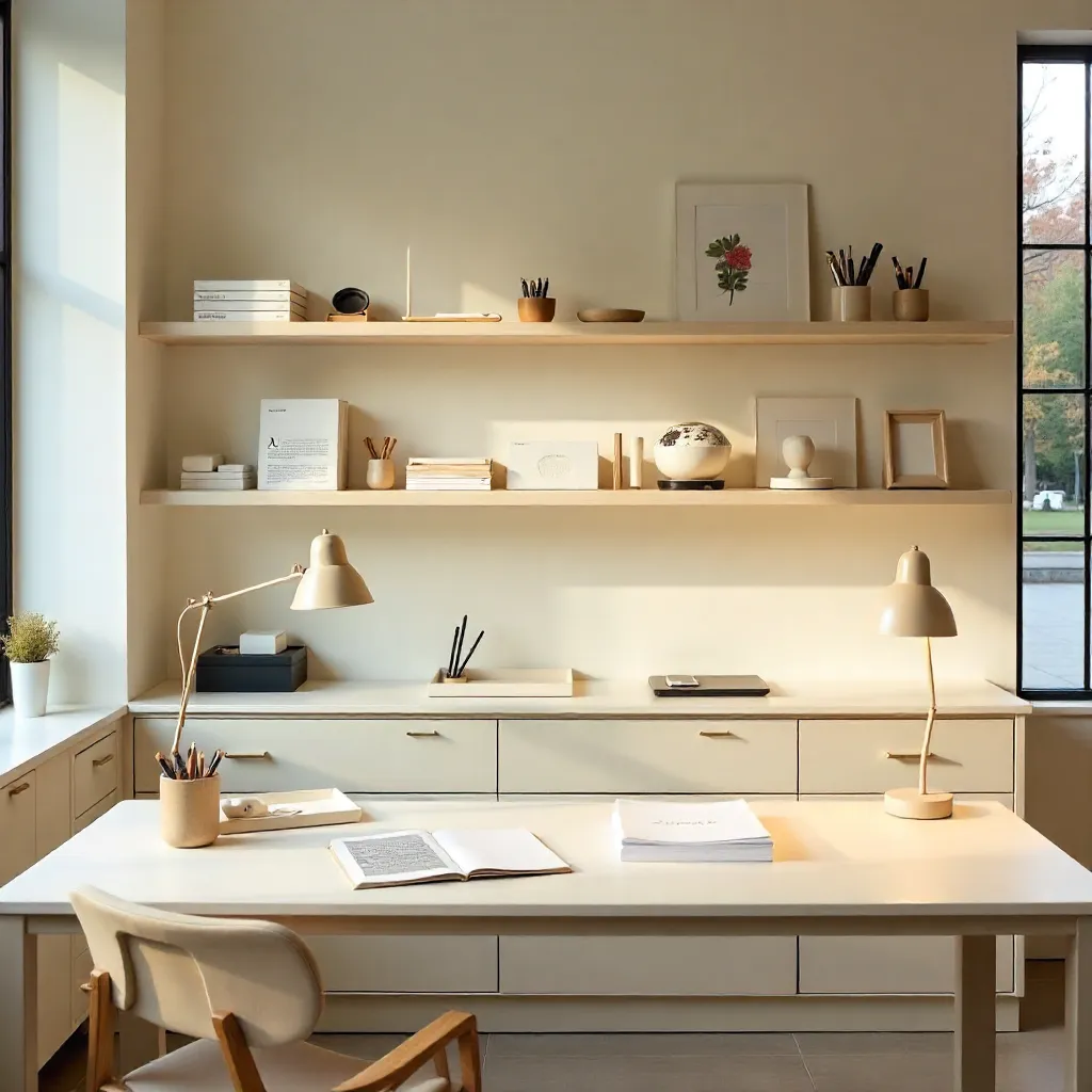 Morning light on organized desk