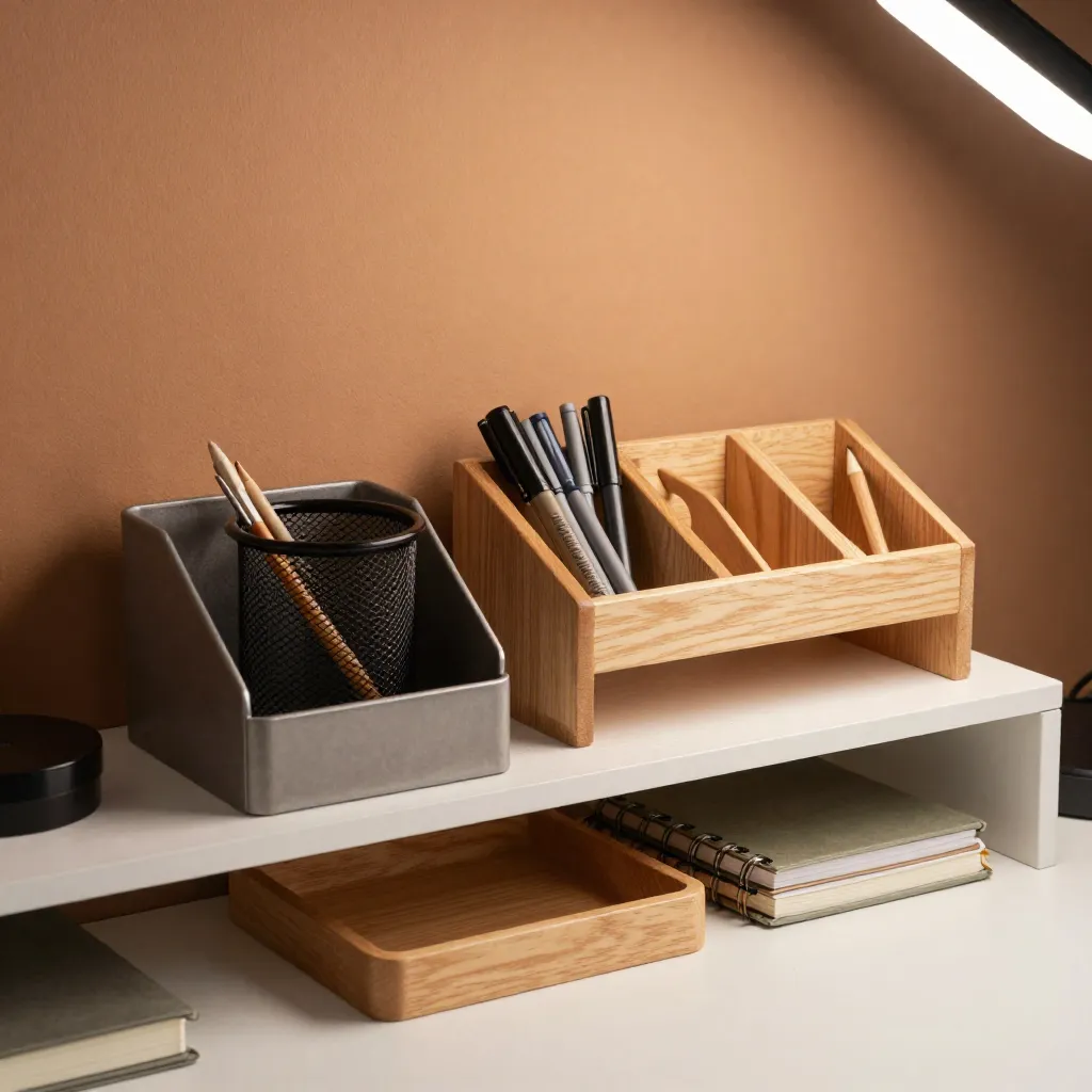 Contemporary desk organization