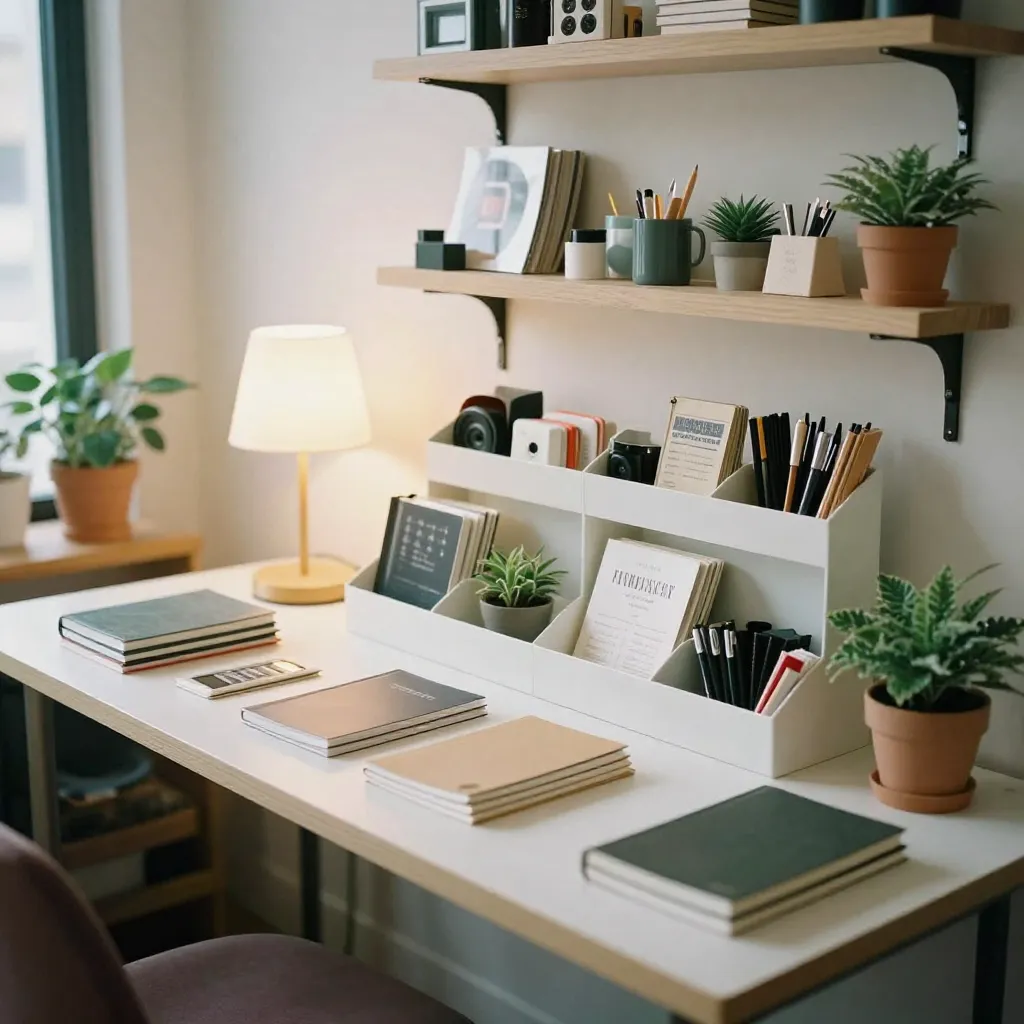 Well-organized workspace showing daily ritual